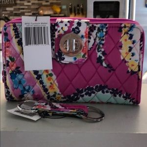 Vera Bradley RFID Turnlock Wallet & Keychain